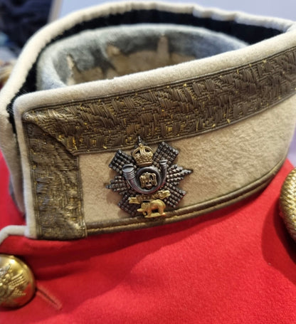SOLD! Pre-WW1 (Edwardian) Highland Light Infantry Lieutenant Colonel’s Doublet & Burgundy Sash.