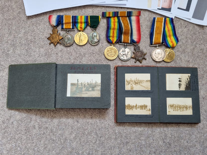 SOLD! WW1 British Medal and Photo Album Family Set, 1/6th (City of Glasgow) Highland Light Infantry. Three Brothers, WIA, Gallipoli and Egypt/Palestine Campaign Interest!