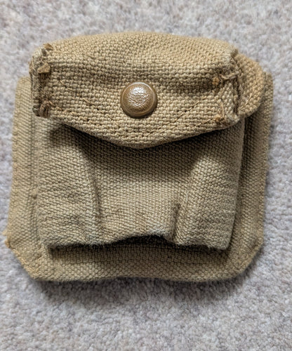 WW2 Dated British Army 1937 Pattern Webbing Pistol Holster & Ammo Pouch