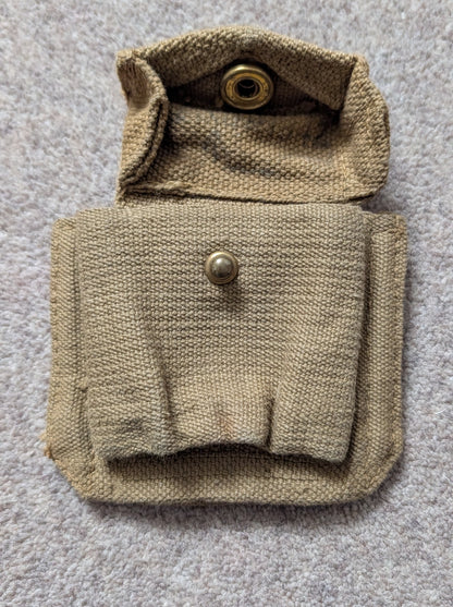 WW2 Dated British Army 1937 Pattern Webbing Pistol Holster & Ammo Pouch