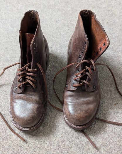 WW1 FRENCH ARMY M1912/16 BROWN ANKLE BOOTS Pair - Brodequins