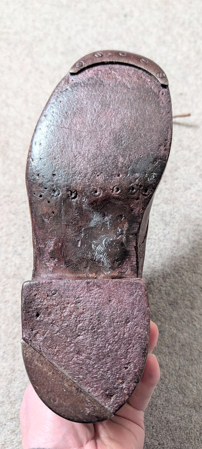 WW1 FRENCH ARMY M1912/16 BROWN ANKLE BOOTS Pair - Brodequins