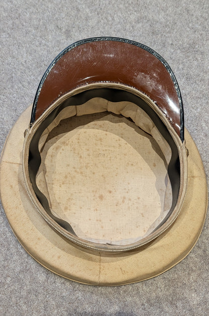 Original 1930s-40s Siamese (Thai) Senior Government Official Light Tan Visor Cap