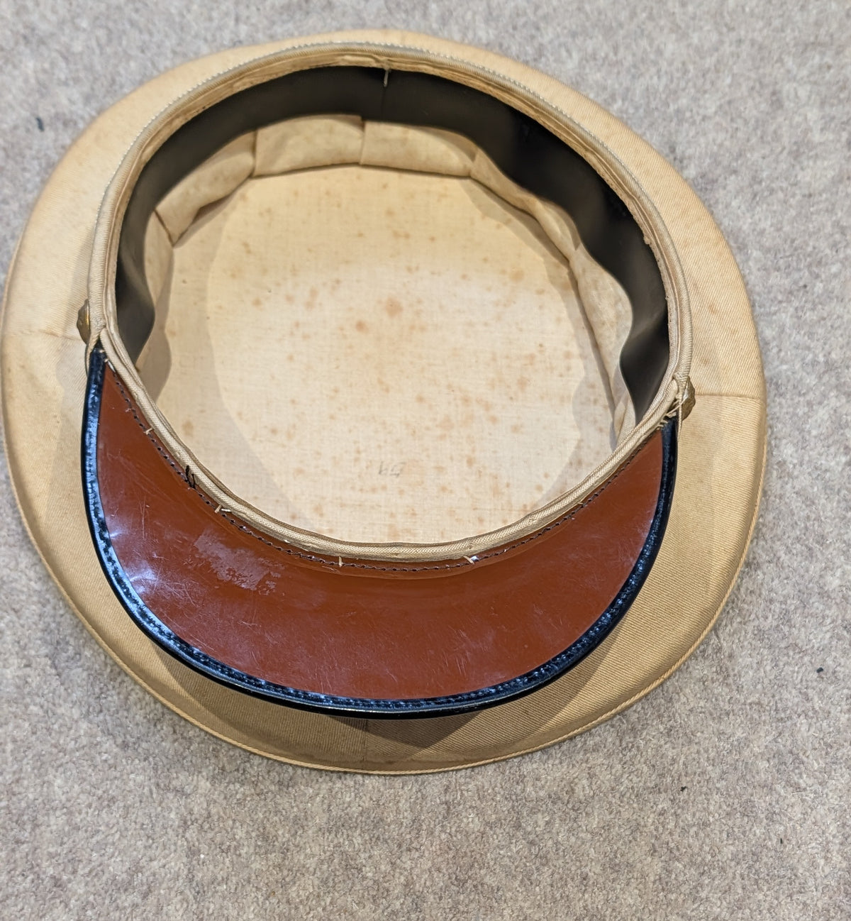 Original 1930s-40s Siamese (Thai) Senior Government Official Light Tan Visor Cap