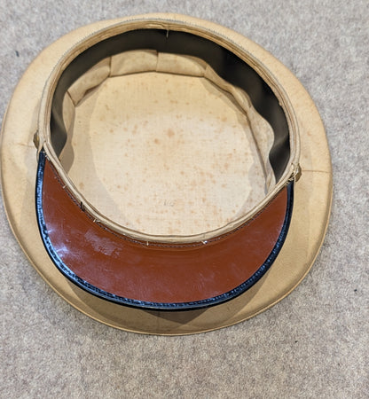 Original 1930s-40s Siamese (Thai) Senior Government Official Light Tan Visor Cap