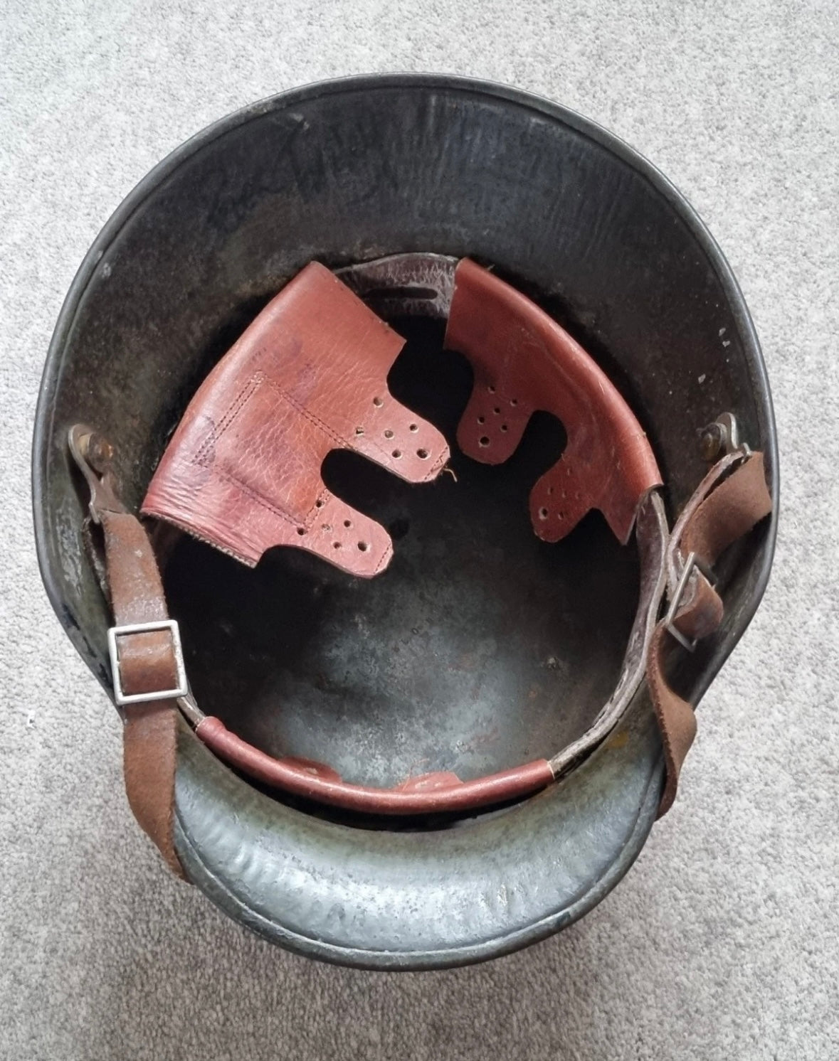 SOLD! WW1 German M16 Transitional Helmet, with 1930s Remnant Decals and Camo Paint (Repro Liner & chinstrap)