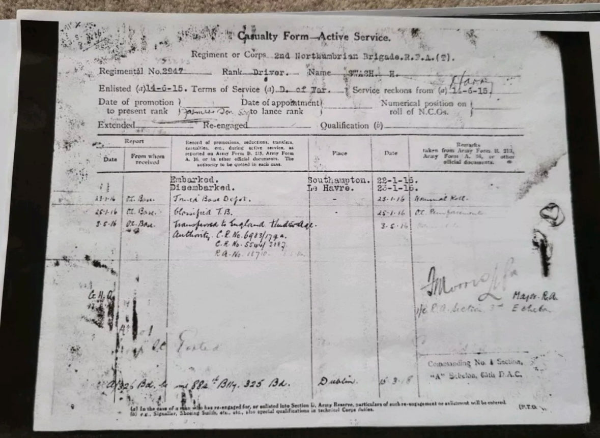 WW1 British Medal Duo to Driver Harry Swash- Royal Field Artillery. Enlisted at Age 15, Lied about Age.