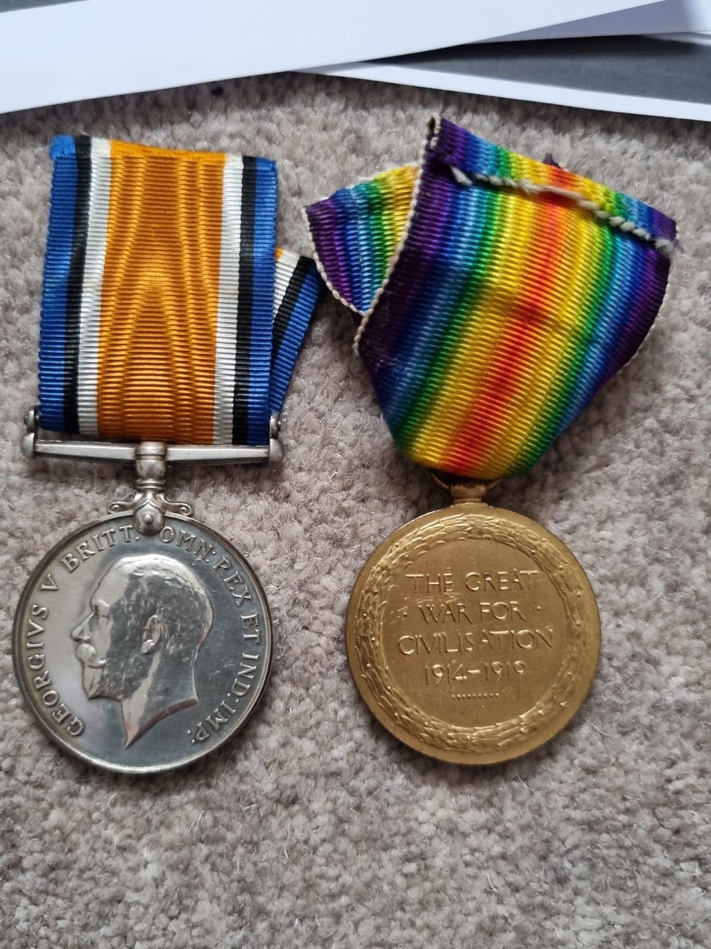 SOLD! WW1 British Medal Duo to Gunner Tom Hanson- Royal Horse and Field Artillery