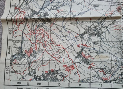 WW1 German 6th Army IX RAK Trench Map Bethune area 9 July 18