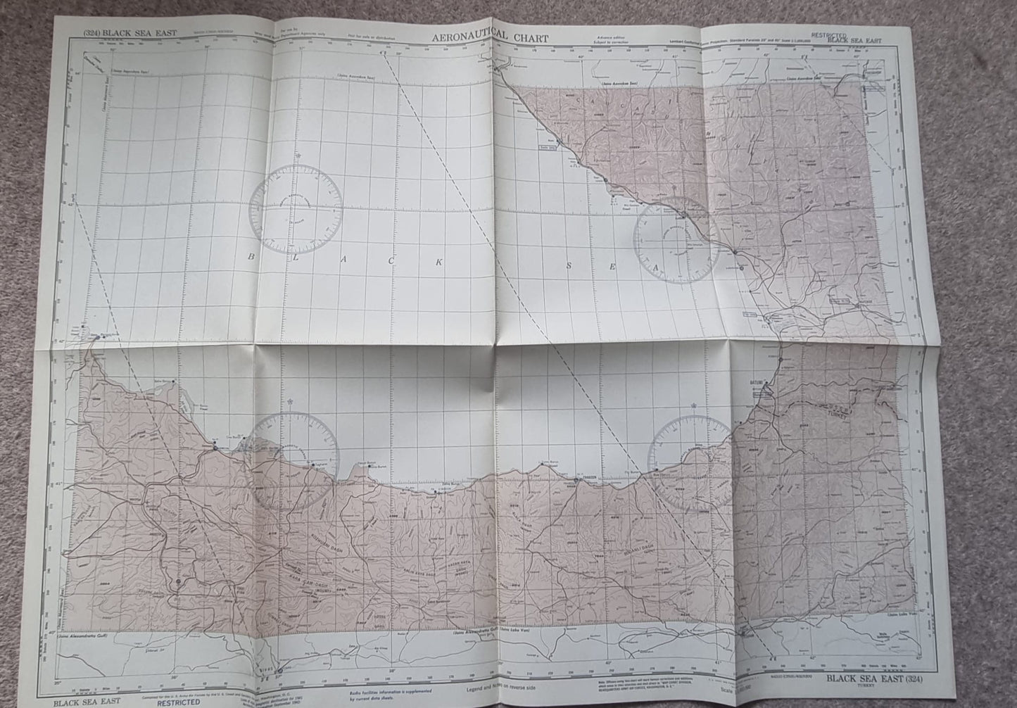 Rare! WW2 US Army Set of 53 Aeronautical Maps of Russia/Soviet Union, Marked RESTRICTED