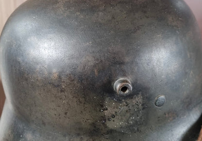 SOLD! WW1 German M16 Transitional Helmet, with 1930s Remnant Decals and Camo Paint (Repro Liner & chinstrap)