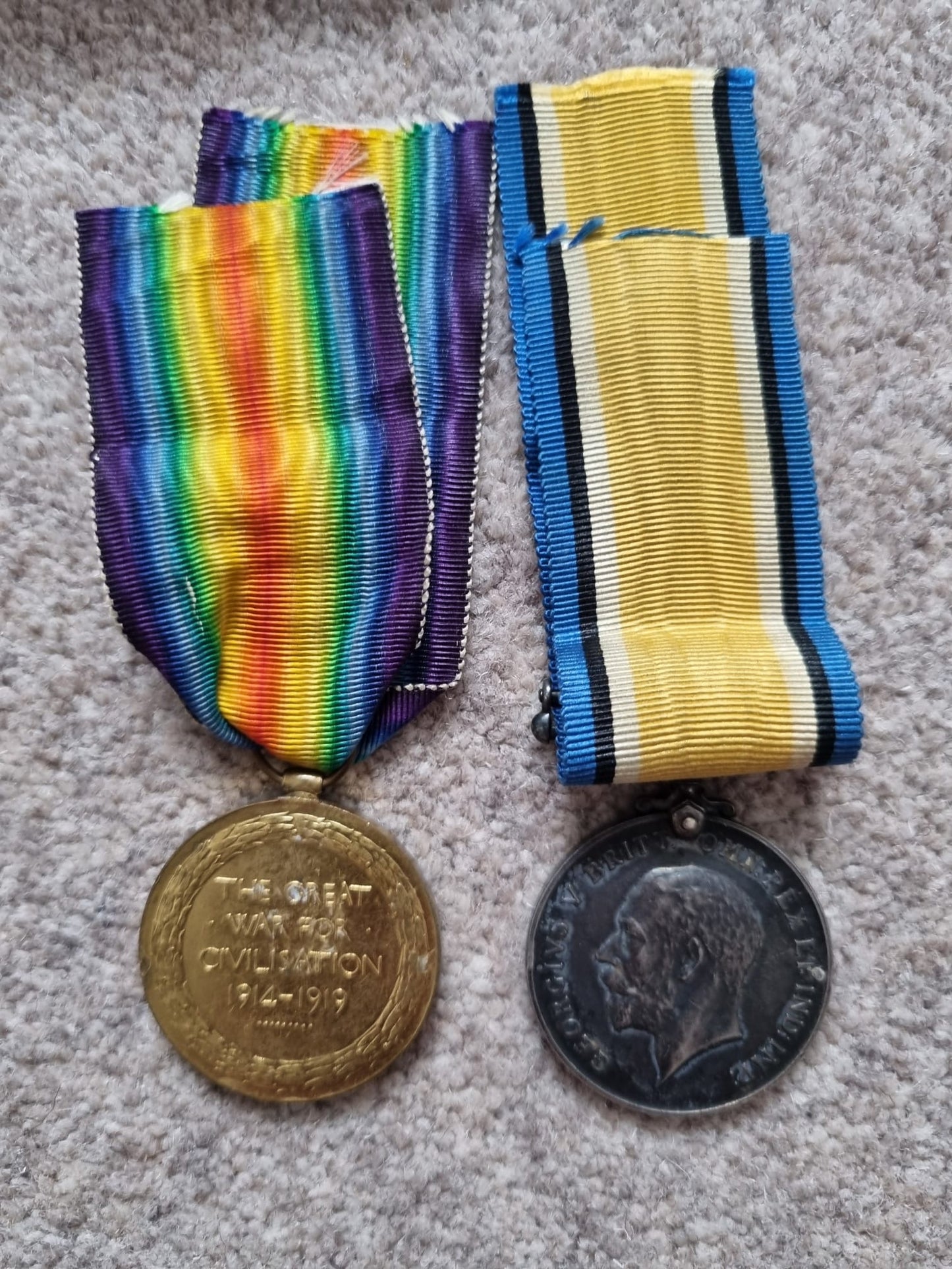 SOLD! WW1 British Medal Duo to Private Arthur Roberts- West Yorkshire Regiment and Labour Corps