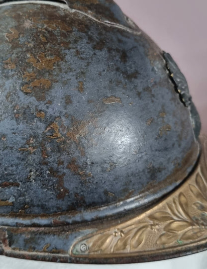 SOLD! WW1 Colonial French Infantry M15 ‘Adrian’ Helmet Shell, With Officer’s Named Veterans Plate