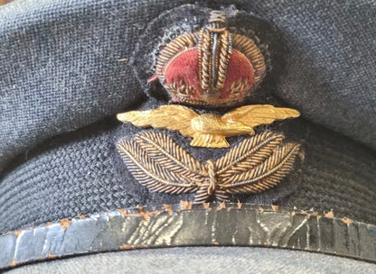 SOLD! WW2 RAF Officer’s Visor Cap attributed to Adam Thomas Dugdale DFC