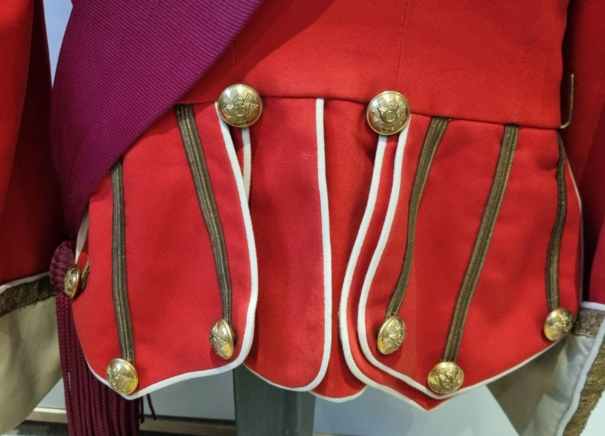 SOLD! Pre-WW1 (Edwardian) Highland Light Infantry Lieutenant Colonel’s Doublet & Burgundy Sash.
