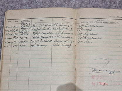 SOLD! WW2 RAF Flying Log Book and Medal Set to Wireless Operator J R Campbell