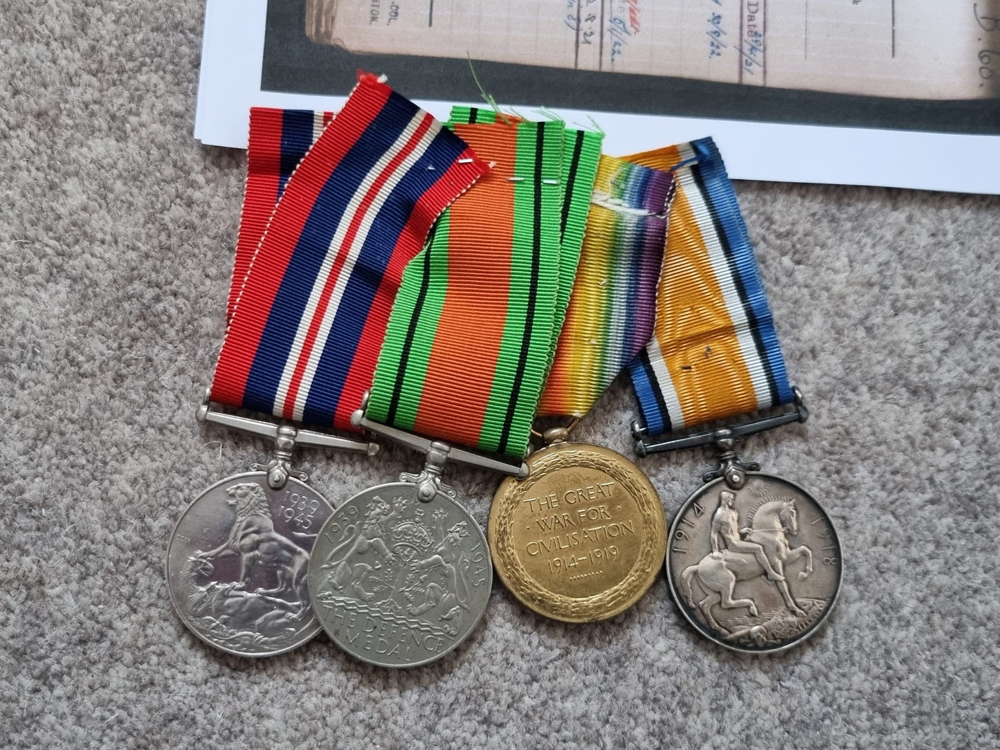 SOLD! WW1 and WW2 British Medal Set to Father & Son William Oughtred Red Cross (WW1) & Captain Eric Oughtred, 1/5th Manchester Regt (WW1 and WW2)