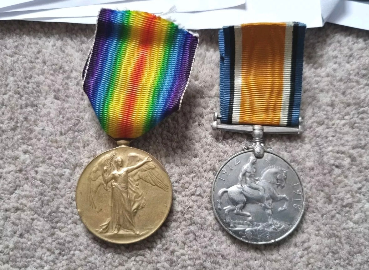 WW1 British Medal Duo to Driver Harry Swash- Royal Field Artillery. Enlisted at Age 15, Lied about Age.