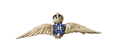 BEAUTIFUL WW2 KINGS CROWN 18ct SOLID GOLD RAF WINGS SWEETHEART BROOCH