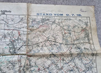 WW1 German 6th Army IX RAK Trench Map Bethune area 9 July 18