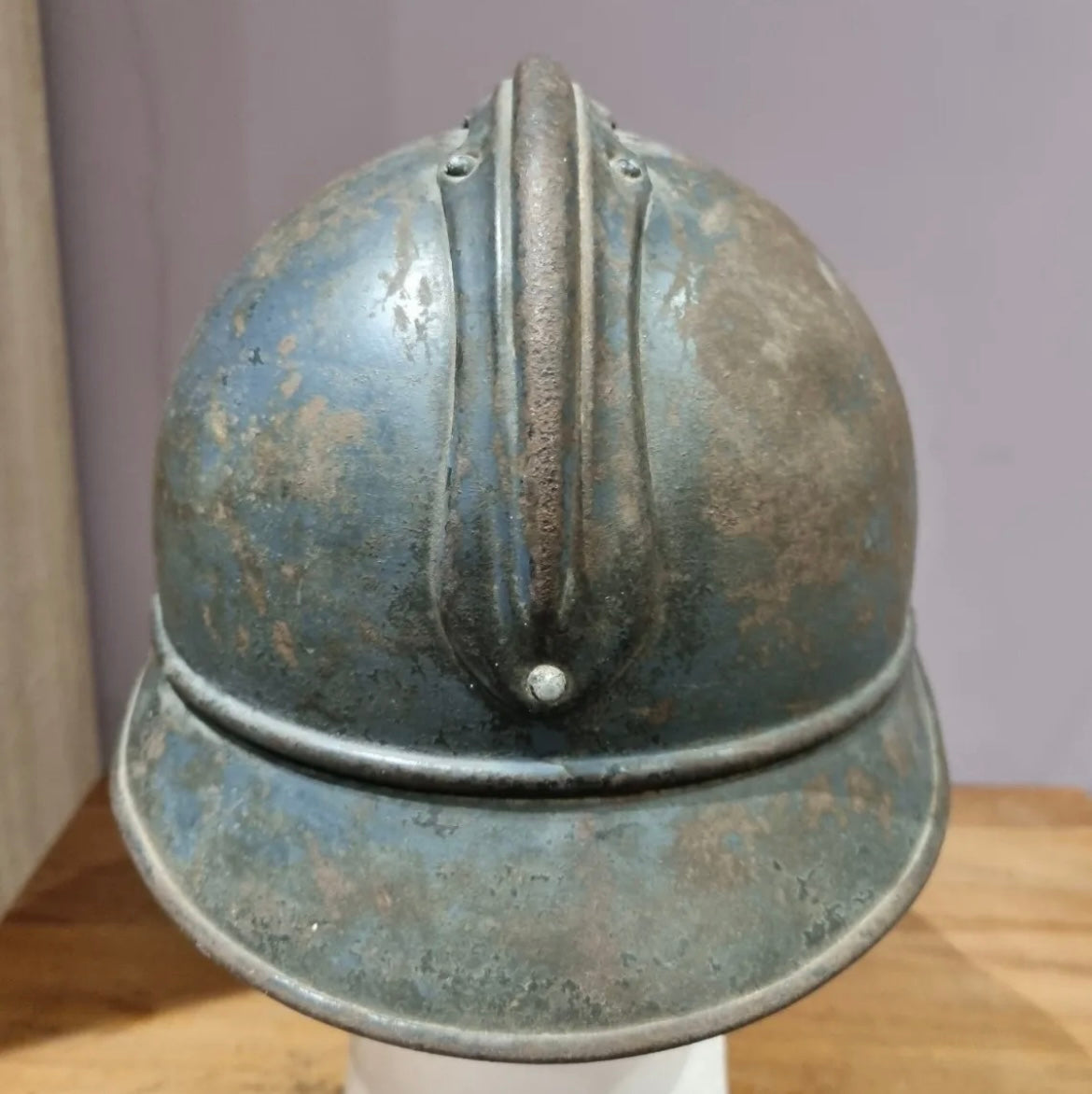 SOLD! WW1 French Infantry M15 Adrian Helmet with Veterans Plaque