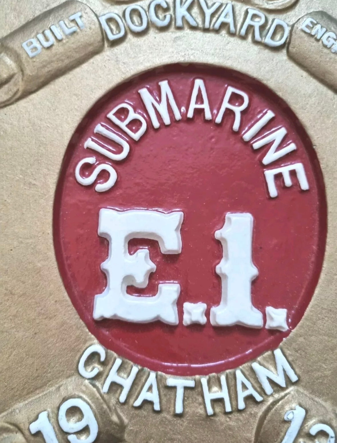 SOLD! Unique Original WW1 Royal Navy HM Submarine E.1 Wall Plaque Crest Shield 1913