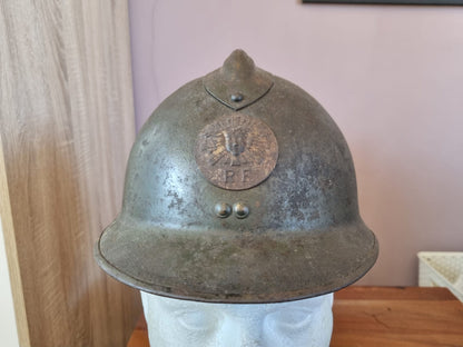 WW2 French M26 ‘Adrian’ Helmet for a Motorised Machine Gun Car Unit (Reconnaissance)