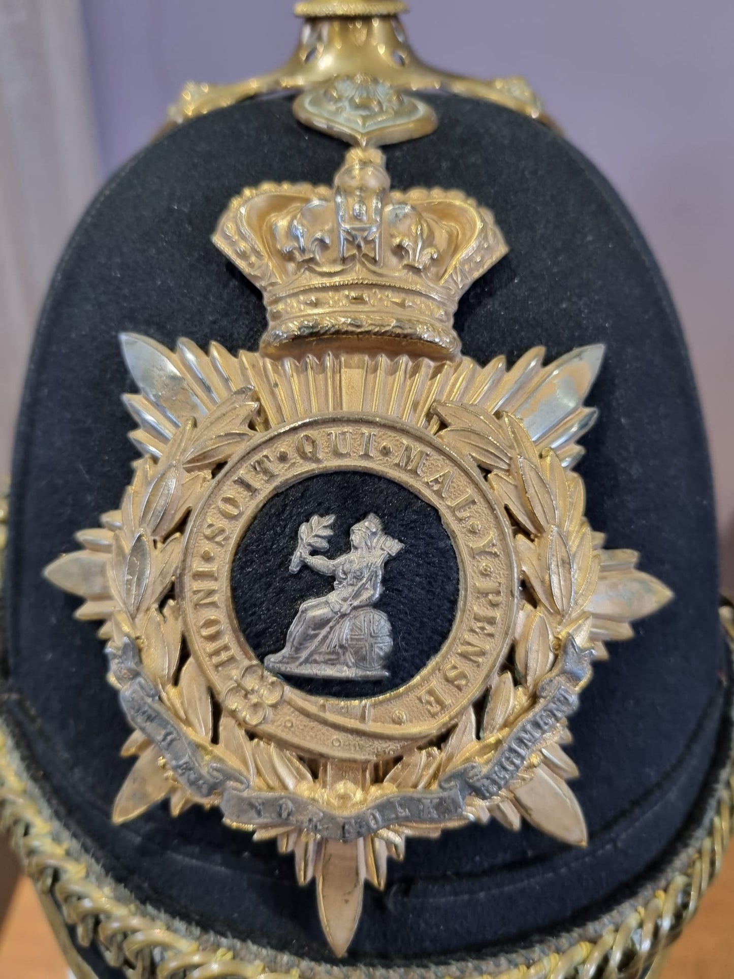 Victorian Norfolk Regiment Officer's Home Service Helmet