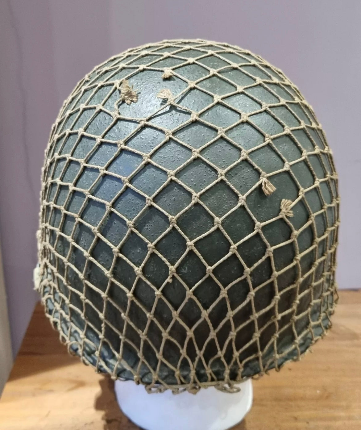 SOLD! WW2 US Army M1 Helmet, Swivel Bail, Rear Seam with Westinghouse Liner and Net