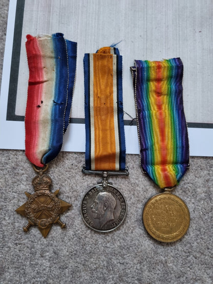 WW1 British Medal Set to Gunner/Lance Bombardier James Hough, Royal Field Artillery