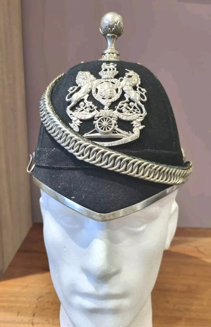 SOLD! Victorian Officer’s Home Service Helmet for the 1st Northumberland Artillery Volunteers, with Tin
