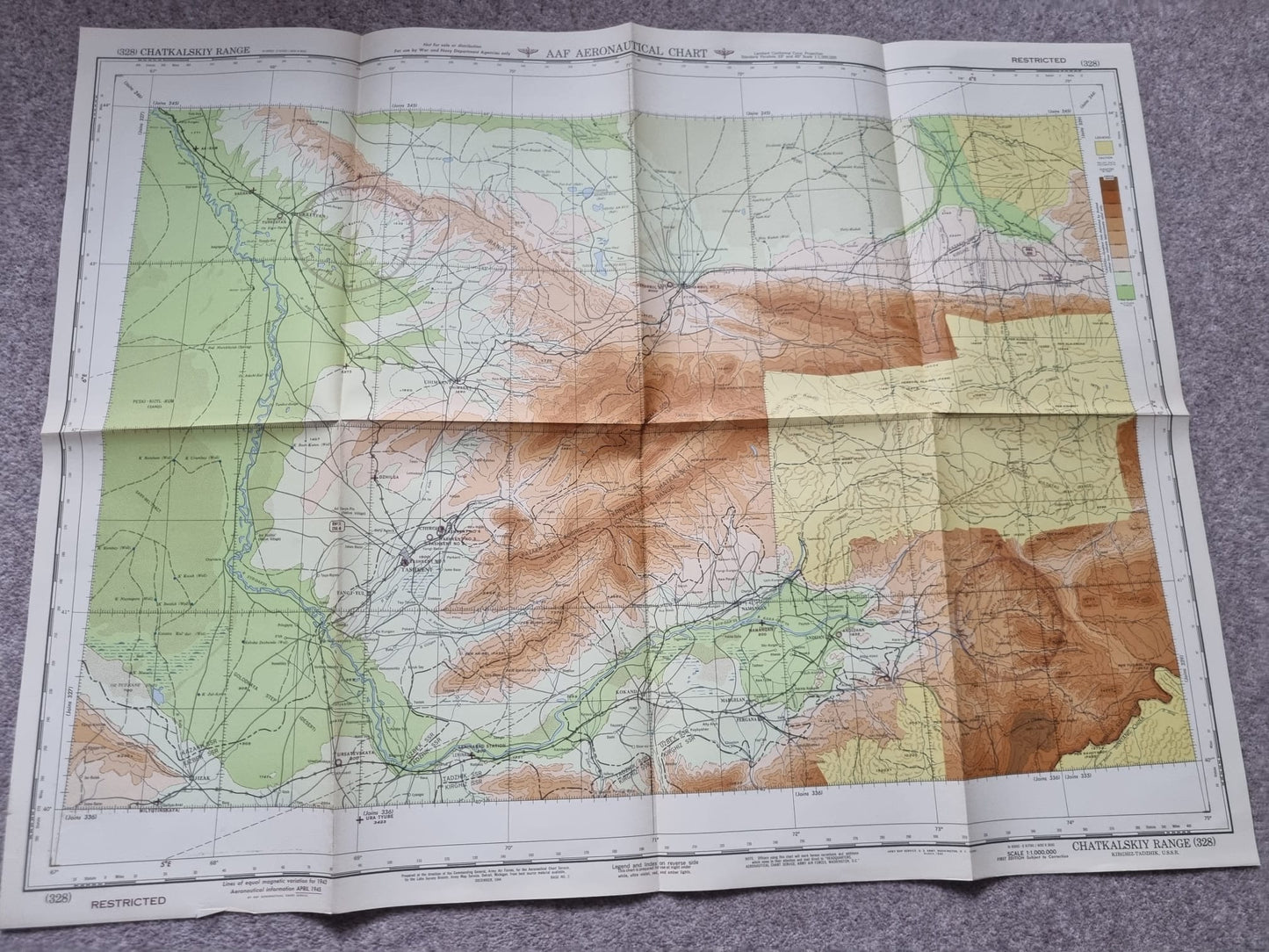 Rare! WW2 US Army Set of 53 Aeronautical Maps of Russia/Soviet Union, Marked RESTRICTED