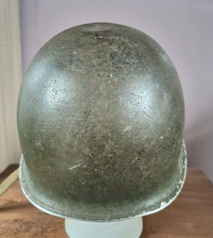 SOLD! WW2 US Army M1 Helmet, Fixed Bail, Front Seam & Firestone Liner Set