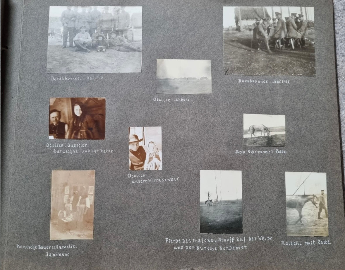 SOLD! Rare WW1 1915 German Eastern Front Photo Album 146 Photos + Ausweis