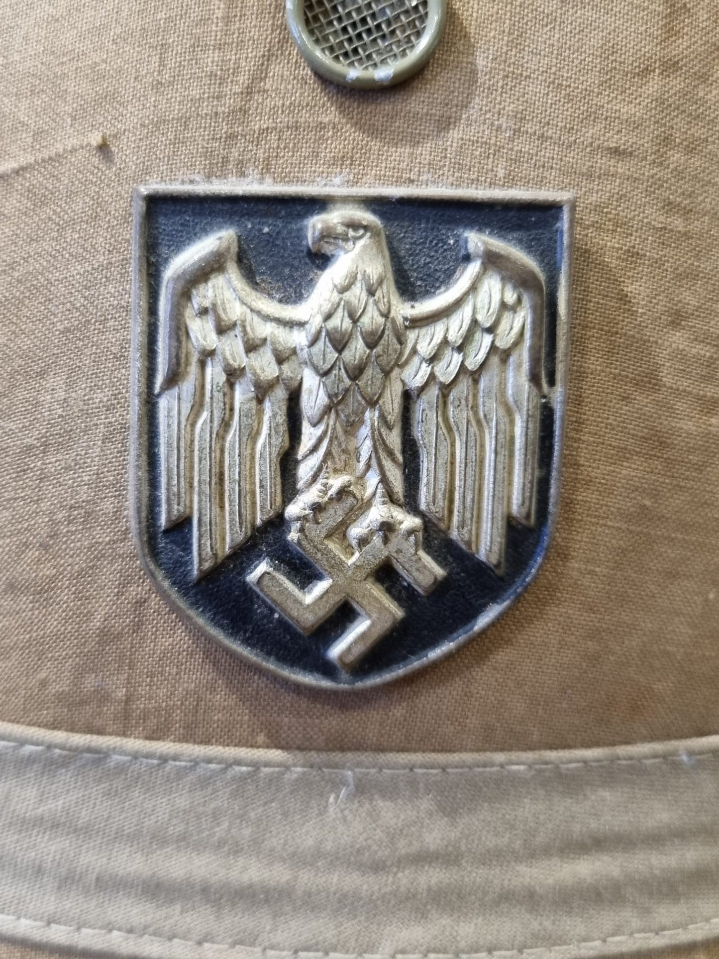 WW2 German Army Badged M35 Italian Pith Helmet (Composite)