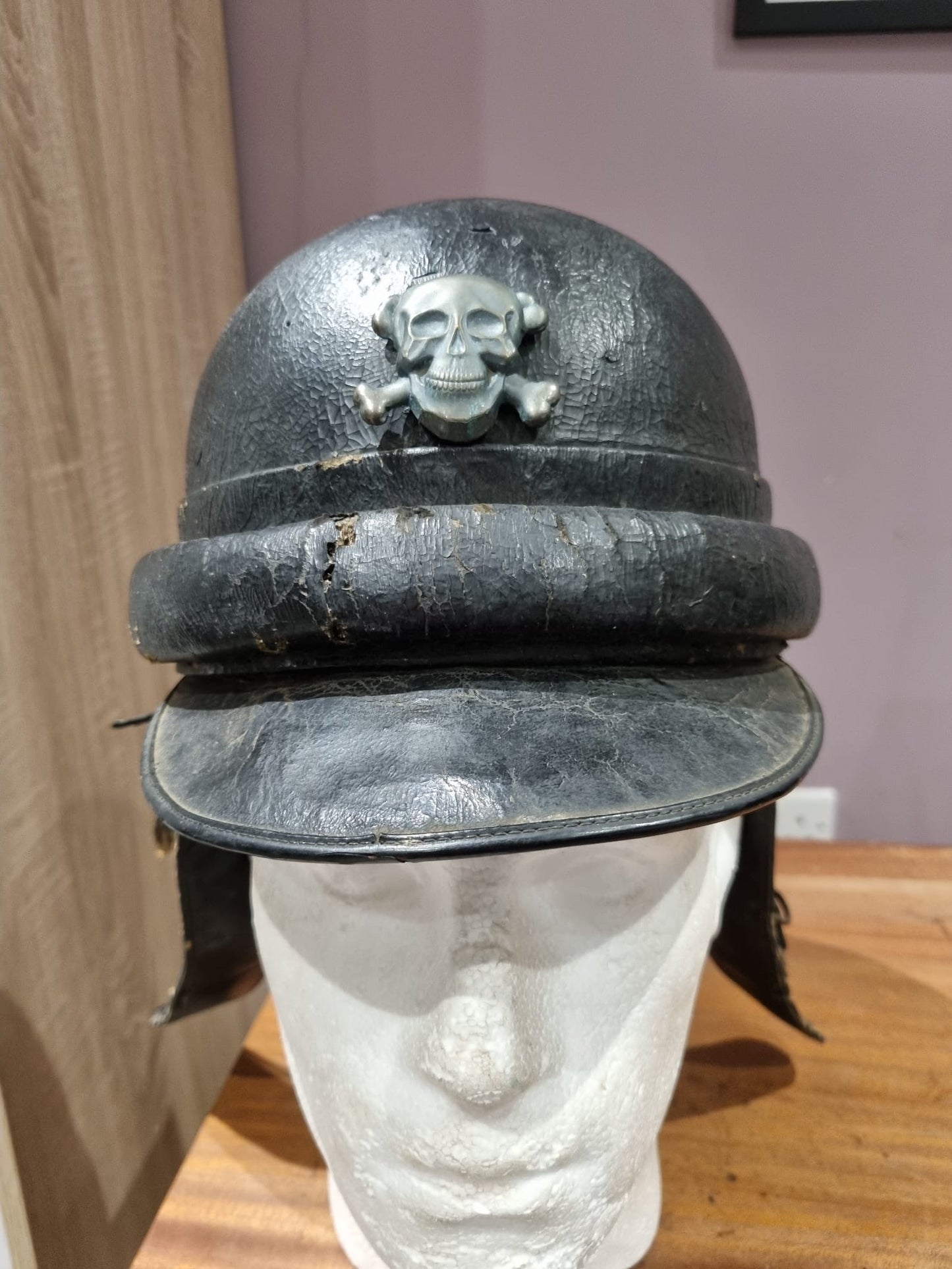 Rare WW2 Italian MVSN/GNR Armoured ‘M’ Brigade Motorcyclist’s Helmet