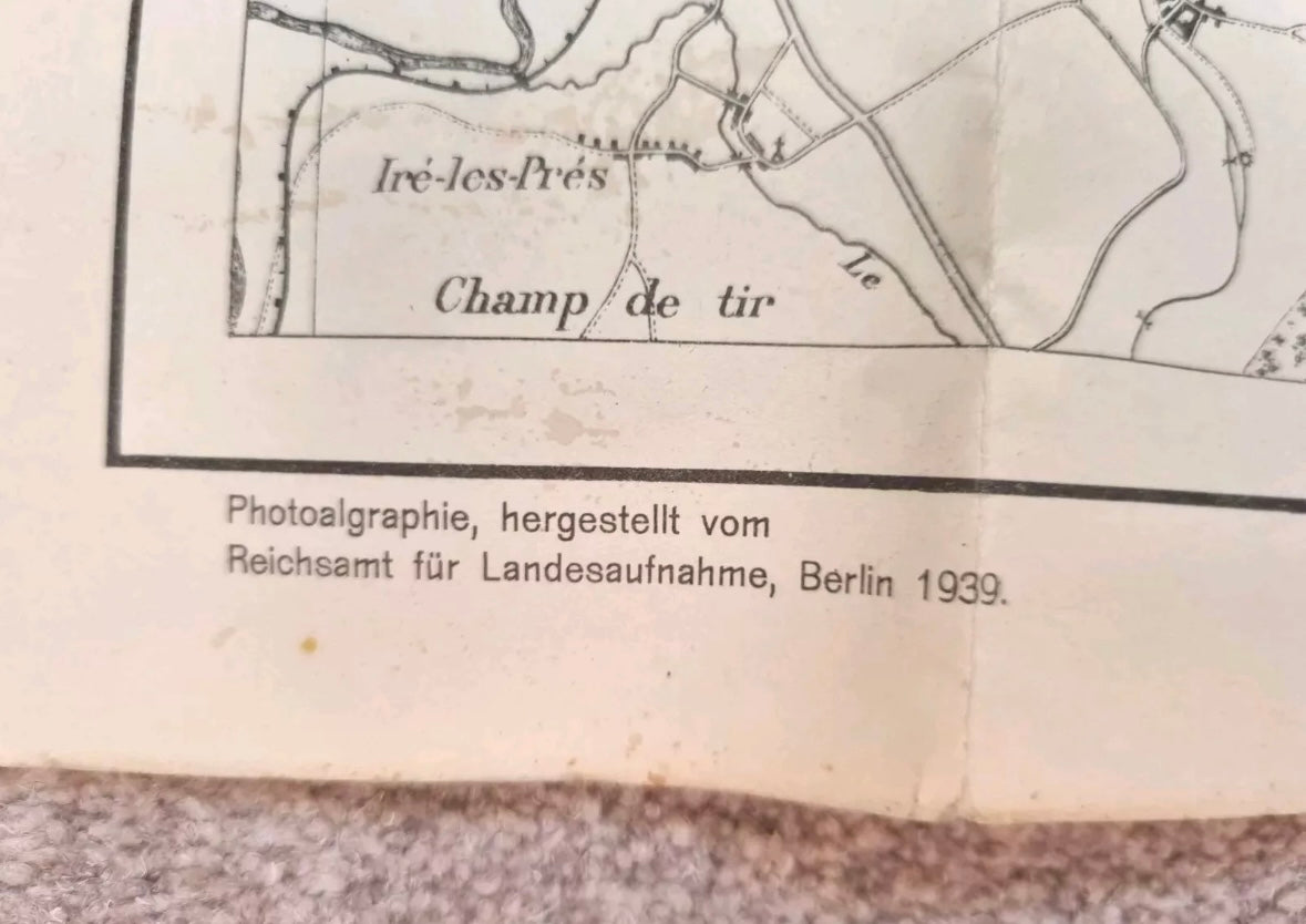 Fascinating WW2 German Blitzkrieg Planning Map, of WW1 Ardennes Positions, Produced January 1939