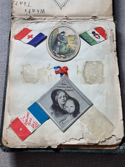 Unique WW1 British Soldier’s Scrapbook/Photo and Penny Flag Album, with Cartoons