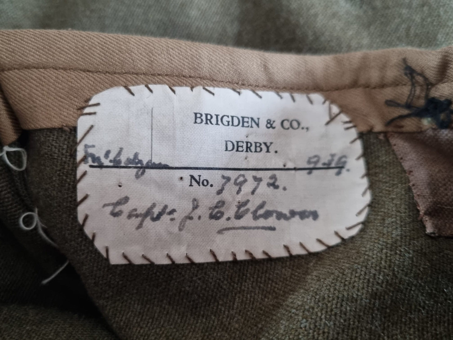 SOLD! WW2 British Army Captain’s Jacket and Sam Browne Belt, Dated 1939