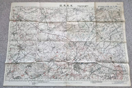 WW1 German 6th Army IX RAK Trench Map Bethune area 9 July 18