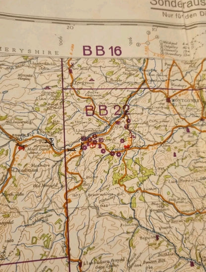 SOLD! WW2 German Operation Sealion Map of South Wales (Folder 7)