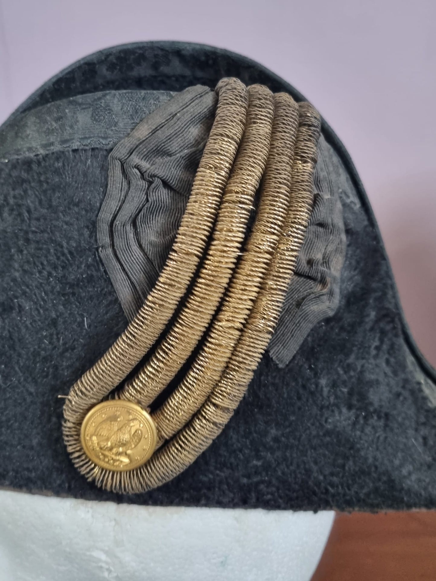 SOLD! Indian Wars (1880s) US Navy Officer's Bicorne and Belt, With Tin