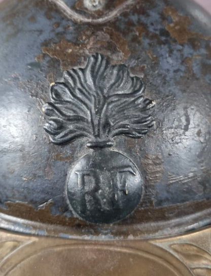 SOLD! WW1 Colonial French Infantry M15 ‘Adrian’ Helmet Shell, With Officer’s Named Veterans Plate