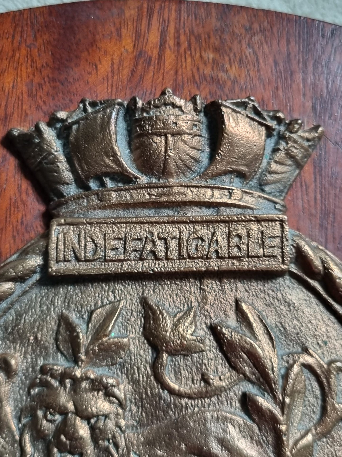 SOLD! WW1 Royal Navy, HMS Indefatigable Plaque (Sunk at Jutland)