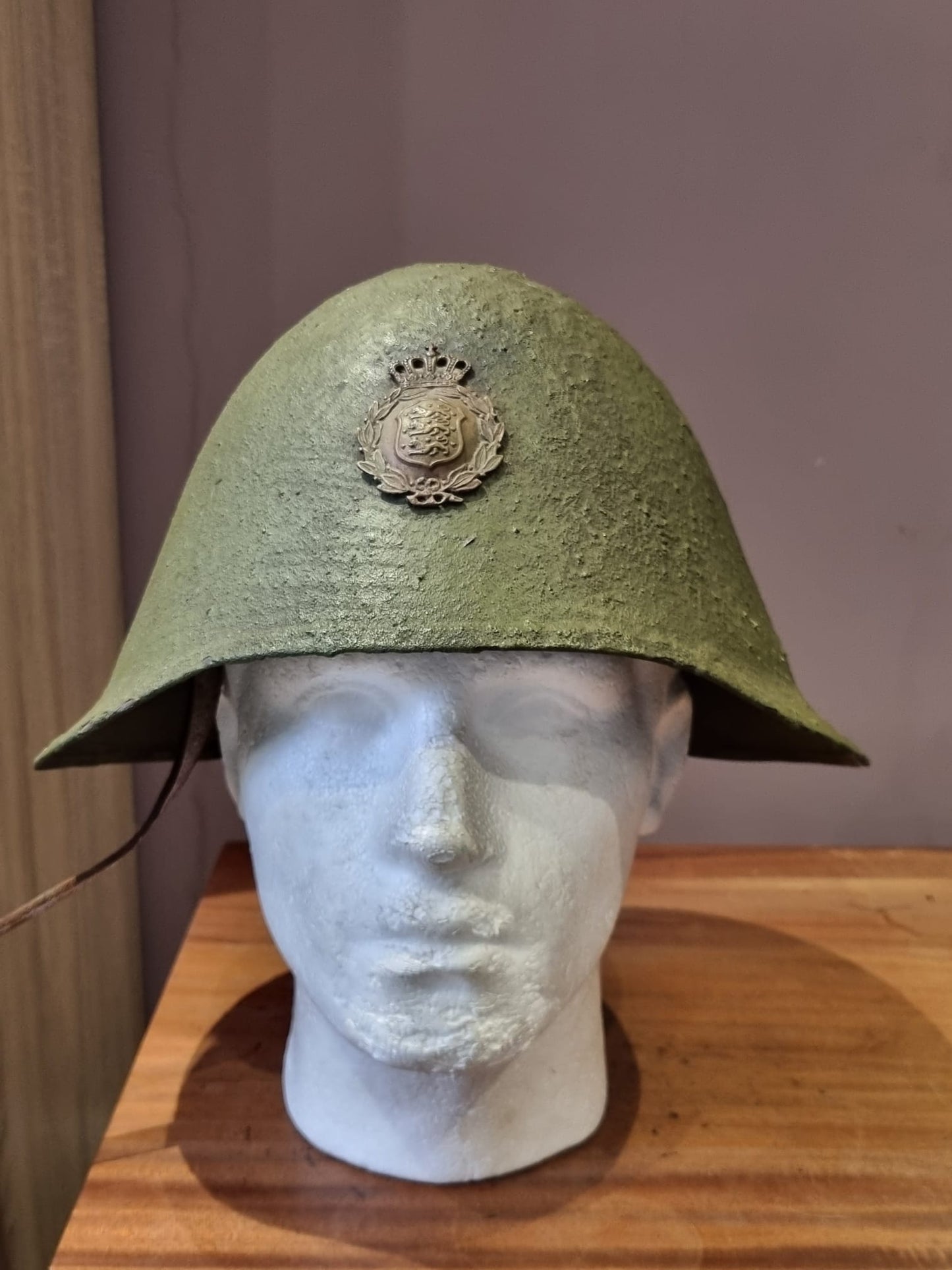 SOLD! WW2 Danish Civil Defence M23/41 Helmet, Converted to Danish Army