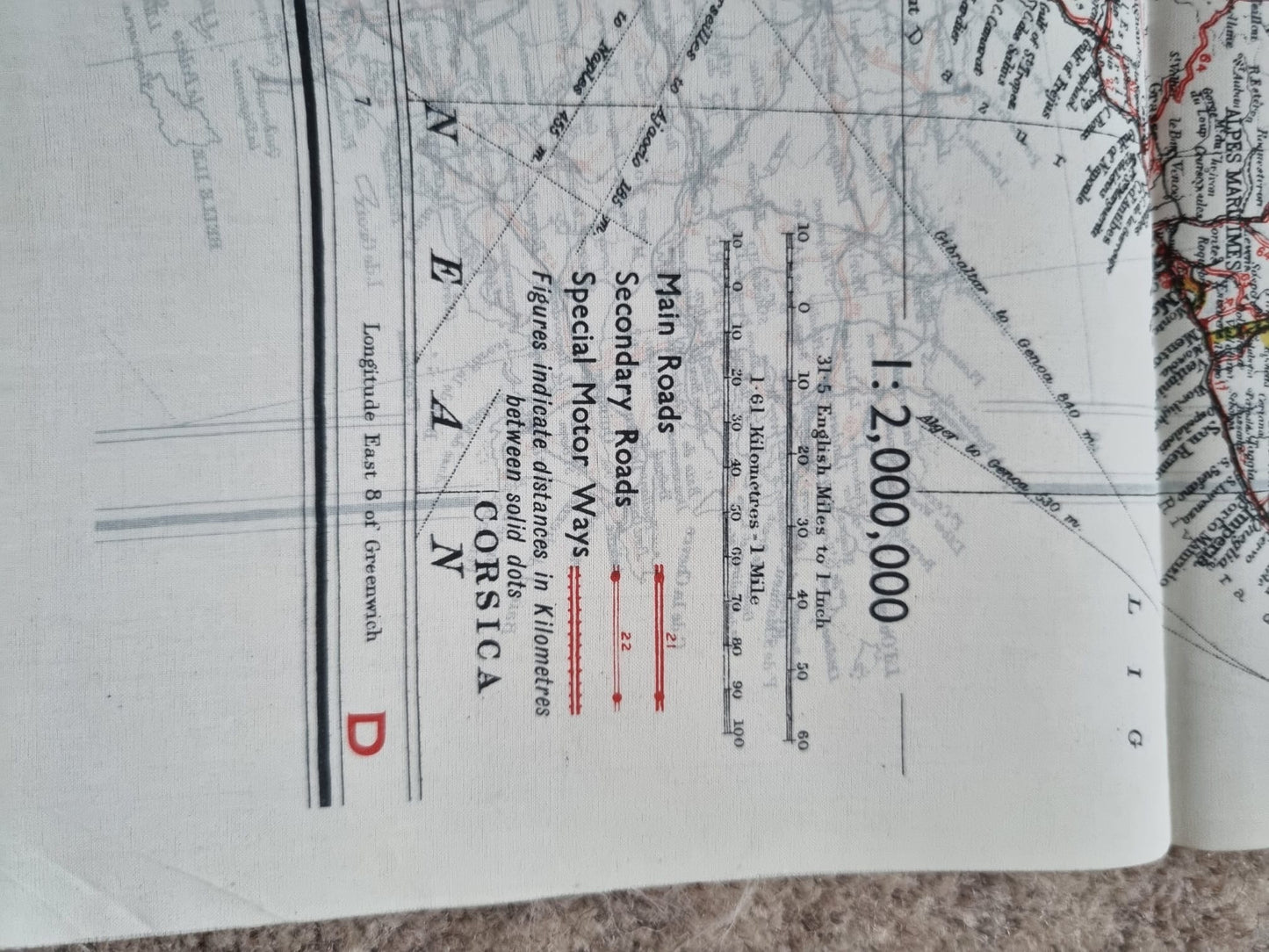 SOLD! WW2 SOE Double Sided Silk Escape Map, C & D of France, Spain, Belgium and the Netherlands