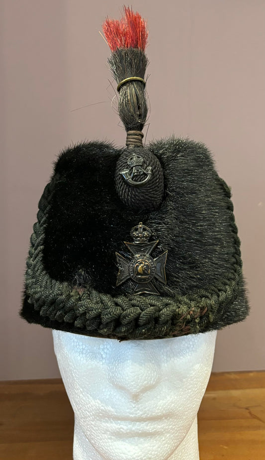 Pre-WW1 Buckinghamshire Battalion (Ox and Bucks Light Infantry) Sealskin OR’s Rifles Busby