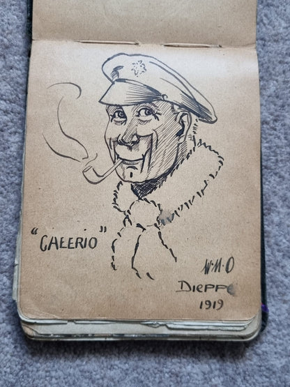 Unique WW1 British Soldier’s Scrapbook/Photo and Penny Flag Album, with Cartoons