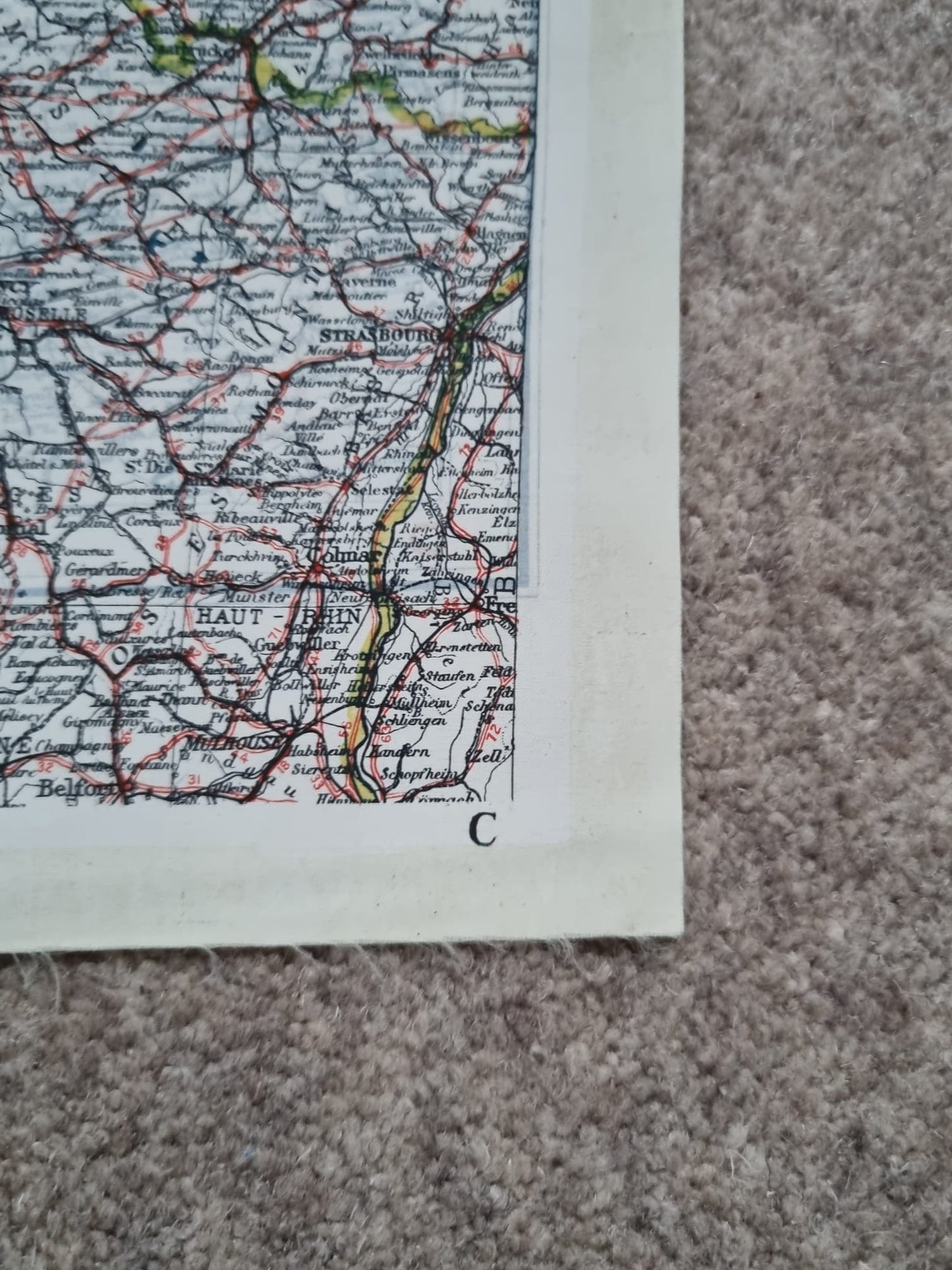 SOLD! WW2 SOE Double Sided Silk Escape Map, C & D of France, Spain, Belgium and the Netherlands