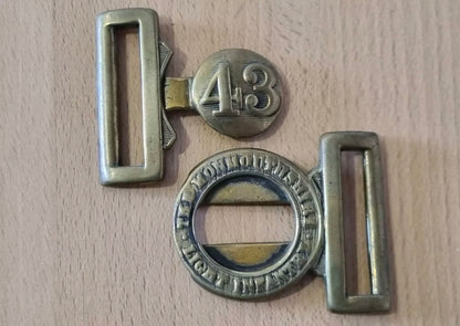 SOLD! Rare 19th Century 43rd Monmouthshire Light Infantry Brass Belt Buckle